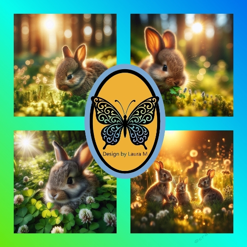 Adorable Baby Rabbits Photography Kit – Cute Bunnies in Lush Green Meadows