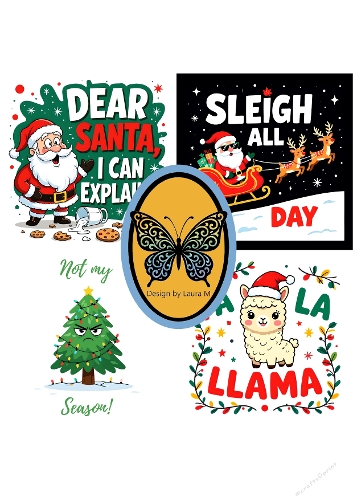 Funny Christmas Collage Kit – 4 Humorous Holiday Designs