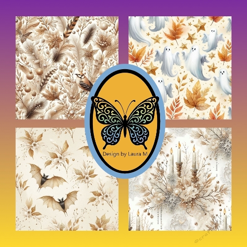 Autumn Pattern Kit – Owls, Bats, Pumpkins & Leaves in Warm Earthy Tones