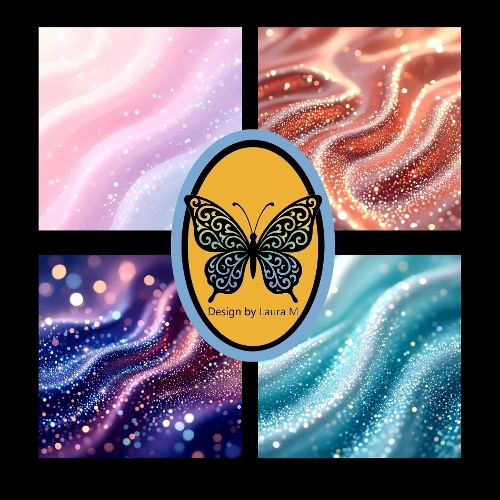 Glitter Waves – Abstract Neon Swirl Art in Pink, Orange, Purple, and Blue