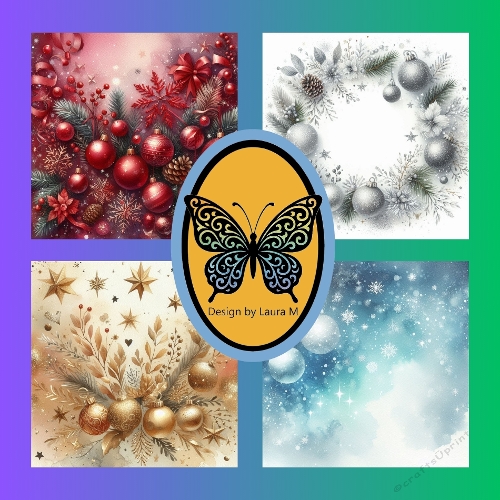 Festive Christmas Wreath Collection – Red, Silver, Gold, and Blue Holiday Designs with Ornaments, Pinecones, and Snowflakes