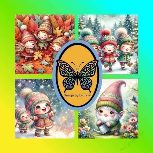 Whimsical Winter Elf Collection – Adorable Pointy-Eared Elves in Colorful Hats