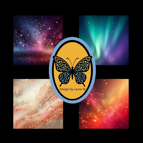 Abstract Celestial Art Collection – Vibrant Cosmic Landscapes in Four Panels