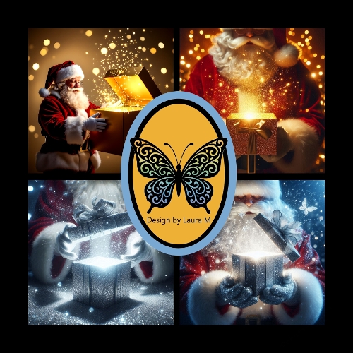 Magical Santa Claus Christmas Collection – Glowing Gift Box and Sparkling Scenes
