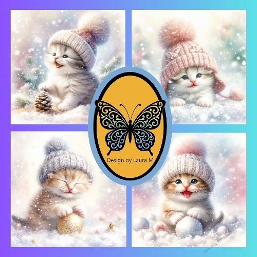Adorable Winter Kittens in Festive Hats