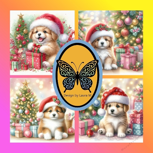 Adorable Corgi Puppies in Santa Hats with Christmas Trees and Gifts