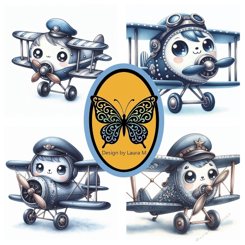 Four Cute Baby Animals in Vintage Aviator Outfits