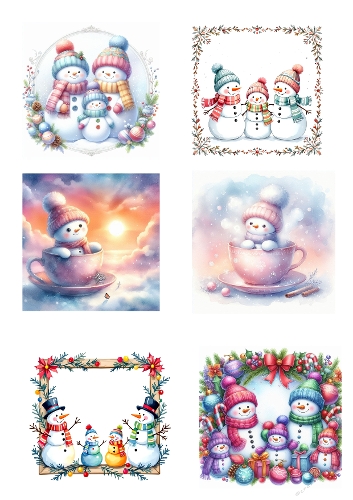 Whimsical Snowmen – Festive Winter Watercolor Collection