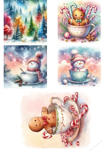 Festive Gingerbread Man – Whimsical Winter Watercolor Collection