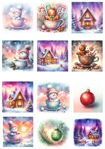 Whimsical Christmas Magic – 12 Pastel Holiday Illustrations