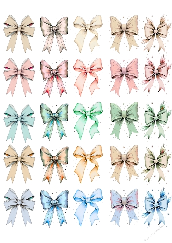 Pastel Bows Collection – 25 Digital Ribbon Illustrations