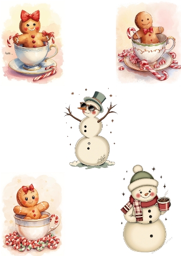 Cheerful Snowmen – 9 Festive Winter Digital Illustrations