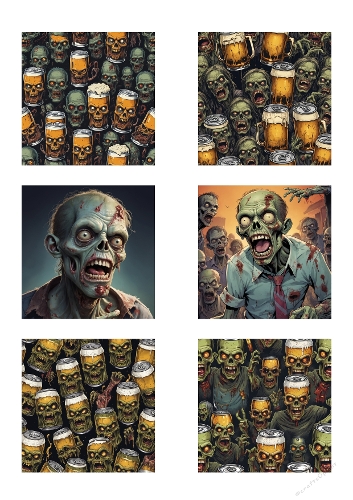 Horror Zombies – 6 Panel Digital Illustration