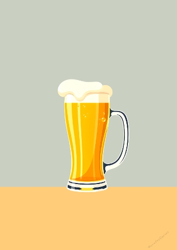 Frothy Beer Mug – Digital Illustration
