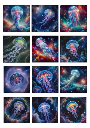 Cosmic Jellyfish – 12 Vibrant Digital Illustrations