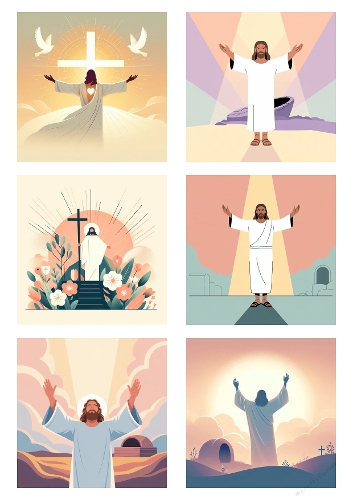 Christian Religious Illustrations – 6 Digital Biblical Scenes