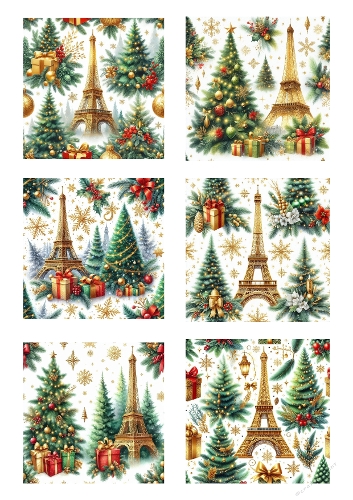 Festive Paris Christmas Collection – 6 Holiday Illustrations