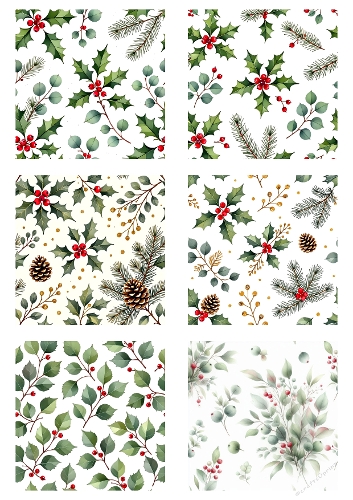 Christmas Pattern Collection – 6 Festive Square Designs