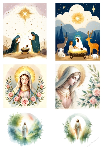 Watercolor Nativity Collection – 6 Christian Christmas Paintings