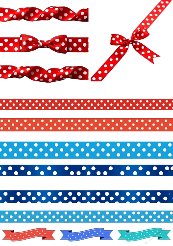 Colorful Polka Dot Ribbons and Bows | Vibrant Digital Clipart ...