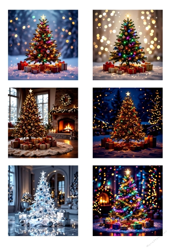 Elegant Christmas Tree with Golden and White Ornaments | Cozy Festive Interior Scene