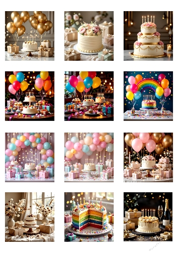 Birthday Celebration Collage | Cakes, Balloons & Party Decor