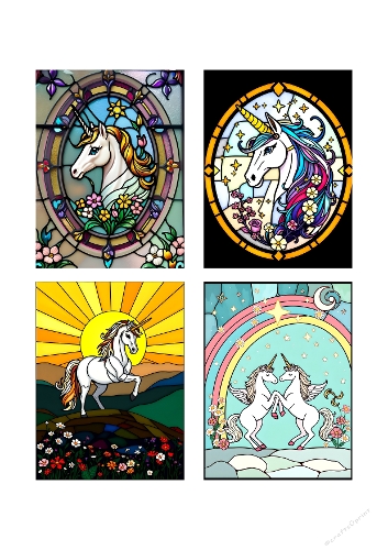 Stained Glass Unicorn Collection – Fantasy & Whimsical Designs