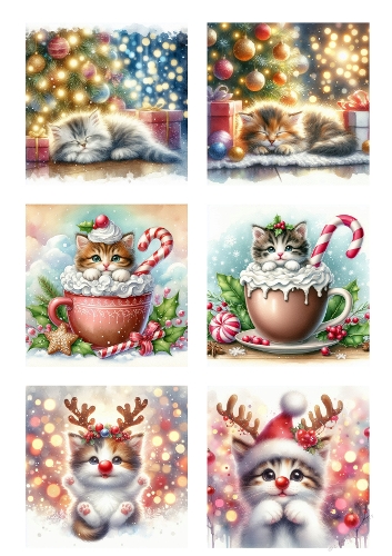 Christmas Kitten Magic – Cozy Holiday Cat Illustrations for Cards, Crafts & Prints