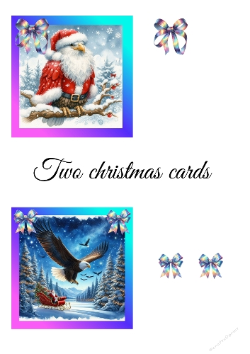 Christmas Santa & Eagle Cards – Festive Winter Illustrations with Magical Holiday Spirit