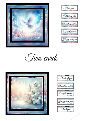 Dreamy Dove and Angel Cards with Light and Soft Colors
