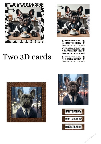 Elegant French Bulldog in a Suit at a Café – Digital Art