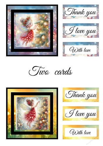 Fairy Christmas Cards – Glitter and Gold Styles with Dancing Fairy and Festive Tree