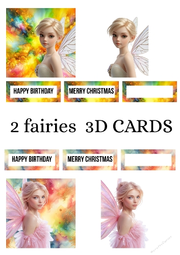 Fairy 3D Cards – Birthday and Christmas Decoupage Cardmaking Sheet