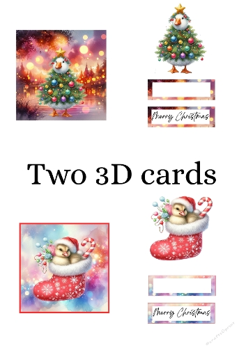 Christmas Duck 3D Cards – Festive Decoupage Cardmaking Sheet