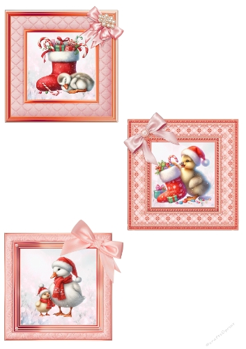 Christmas Ducks Clipart – 3 Festive Winter Illustrations for Crafts