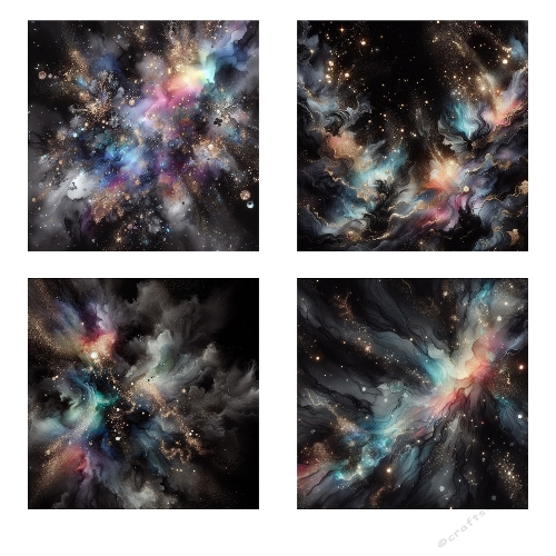 Cosmic Nebula Backgrounds – 4 Fantasy Space Designs for Crafts