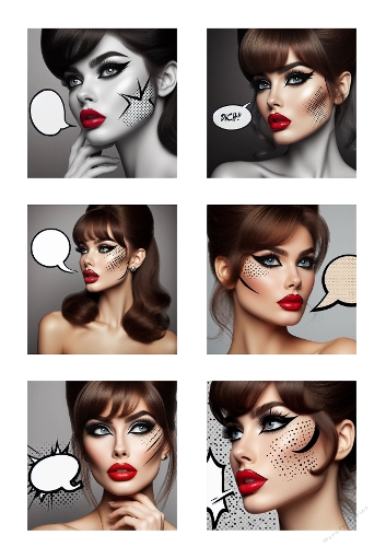Pop Art Women Clipart – 6 Retro Comic Style Illustrations for Crafts