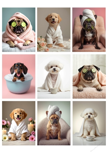 Funny Dogs Spa Photo Kit – Cute Relaxing Pet Collection