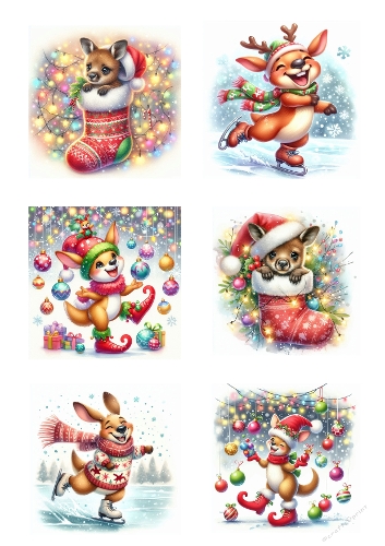 Christmas Dogs Collage – 6 Whimsical Holiday Cardmaking Designs