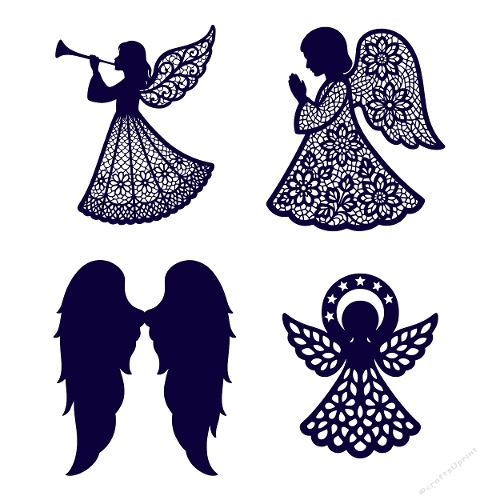 Lace Angel Silhouettes – Elegant Christmas & Spiritual Cut Files