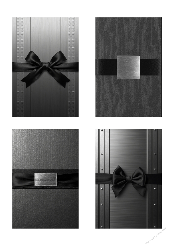 Luxury Ribbon & Metal Background Set – Elegant A4 Collage for Crafts