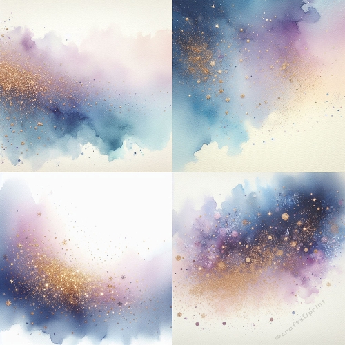 Galaxy Glow Watercolor Background Set – Cosmic Pastels for Valentines & Mothers Day Cards