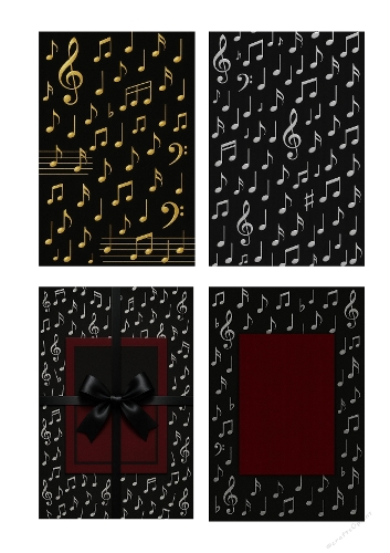Elegant Music Background Set – A4 Collage for Cards & Creative Projects