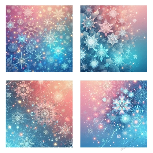 Crystal Glow – Winter Snowflake Collage with Light Effects