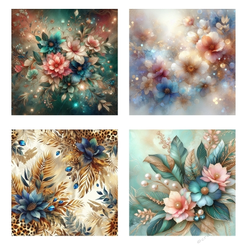 Floral Luxe –  Botanical Collage with Glam Accents
