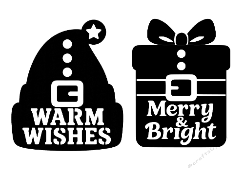 Santa Chic – 2 Holiday Cutting Files (Warm Wishes & Merry & Bright)
