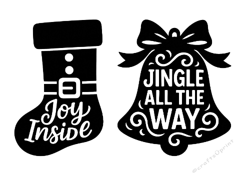 Holiday Whimsy – 2 Christmas Cutting Files (Joy Inside & Jingle All The Way)