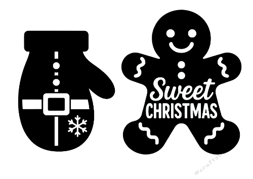 Sweet Christmas Mitten & Gingerbread Cutting Files