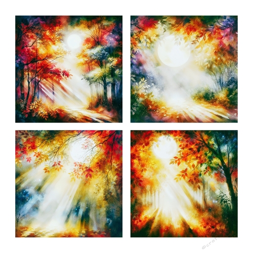 Glowing Autumn Forest Collage