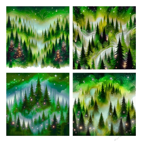 Enchanted Evergreen Forest Collage